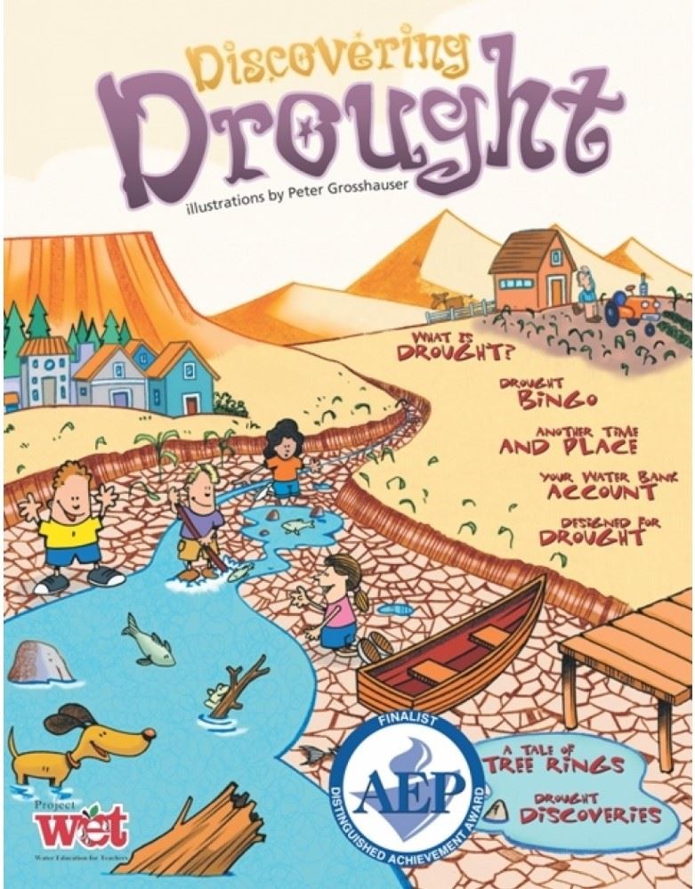 A cartoon book cover illustrating a dried up river.